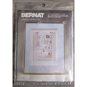 NEW Bernat Counted Cross Stitch Embroidery Kit WP4131 "Little‎ Girl's World"